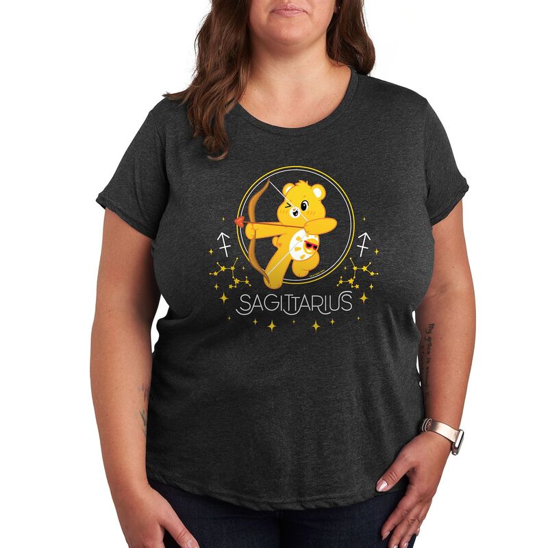 アニメキャラクター レディース トップス Tシャツ プラスサイズ グラフィック Licensed Character Plus Care Bearsagittarius Graphic Tee Gray Heather グレー