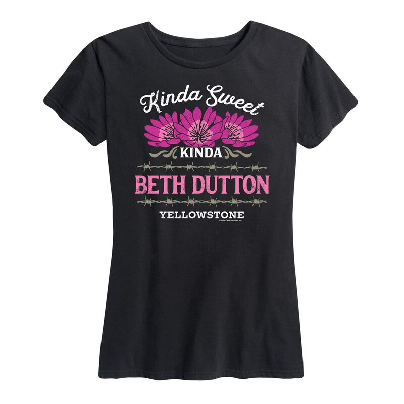 アニメキャラクター レディース トップス Tシャツ グラフィック Licensed Character Women's Yellowstone Kinda Beth Dutton Graphic Tee Black ブラック