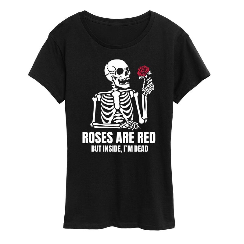 アニメキャラクター レディース トップス Tシャツ グラフィック Licensed Character Women's Roses Red Insidead Graphic Tee Black ブラック