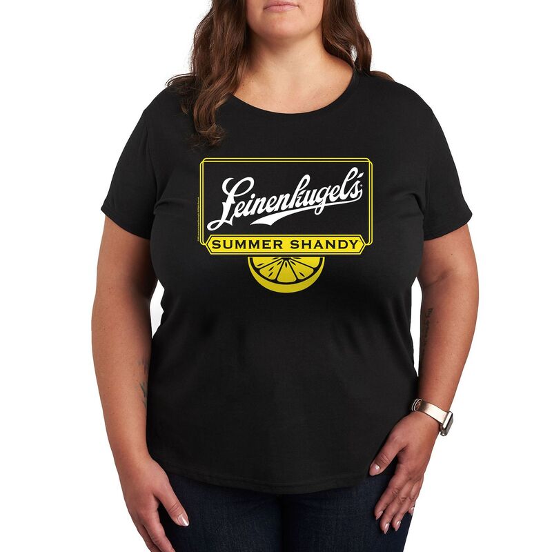 アニメキャラクター レディース トップス Tシャツ プラスサイズ グラフィック Licensed Character Plus Leinenkugel'shandy Lemon Graphic Tee Black ブラック