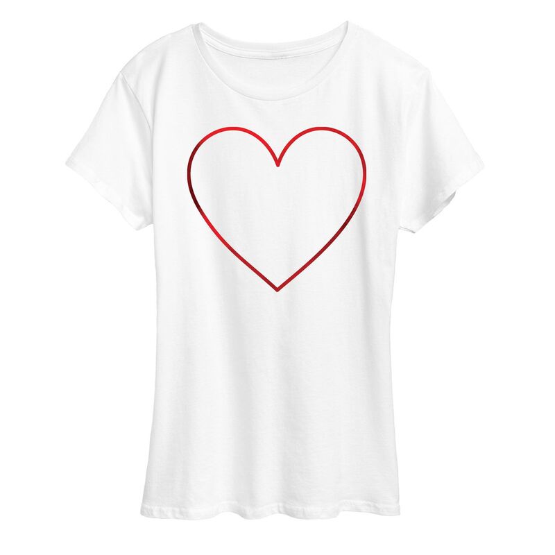 アニメキャラクター レディース トップス Tシャツ グラフィック Licensed Character Women's Heart Outline Graphic Tee White ホワイト