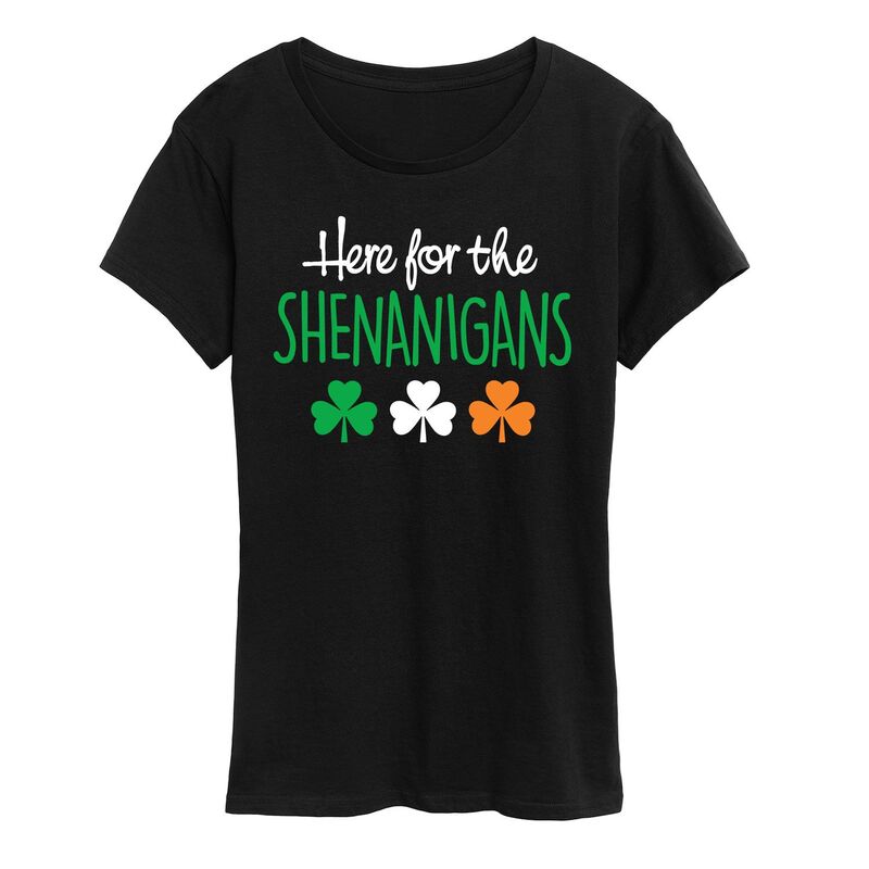 アニメキャラクター レディース トップス Tシャツ グラフィック Licensed Character Women's Here for the Shenanigans Graphic Tee Black ブラック