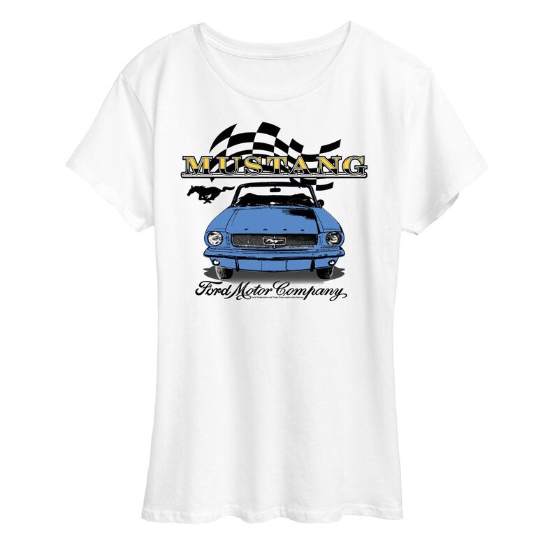 アニメキャラクター レディース トップス Tシャツ ヴィンテージ グラフィック Licensed Character Women's Ford Vintage Mustangraphic Tee White ホワイト
