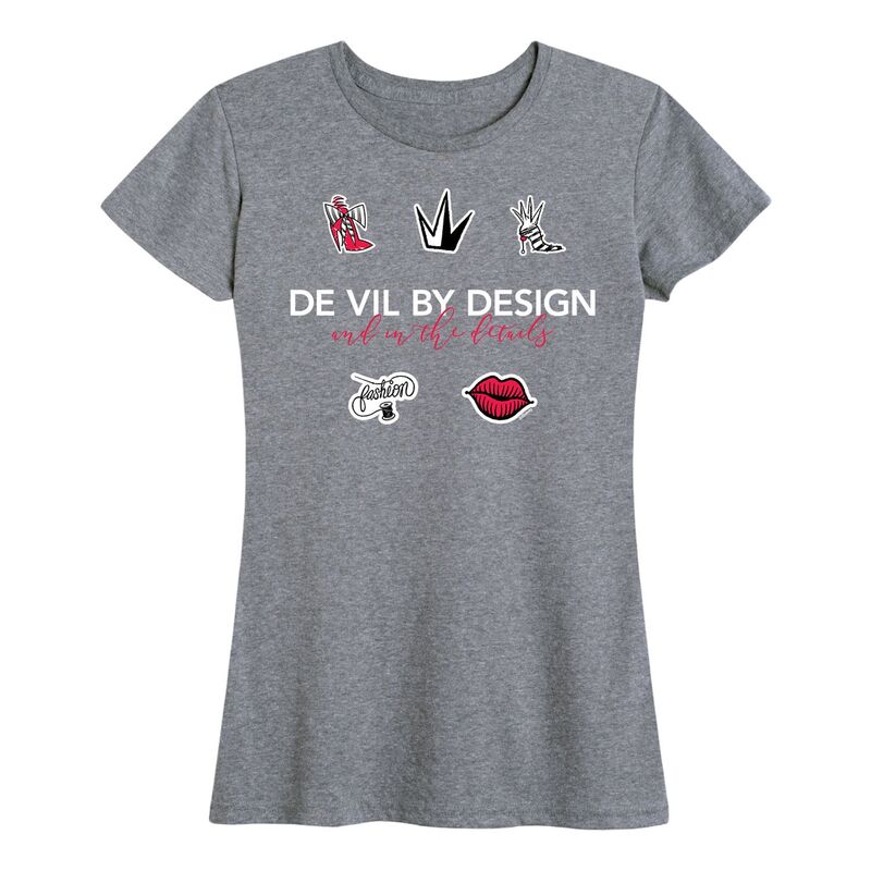 ディズニー レディース トップス Tシャツ グラフィック Disney's Cruella Women's De Vil By Design Graphic Tee Heather Gray グレー