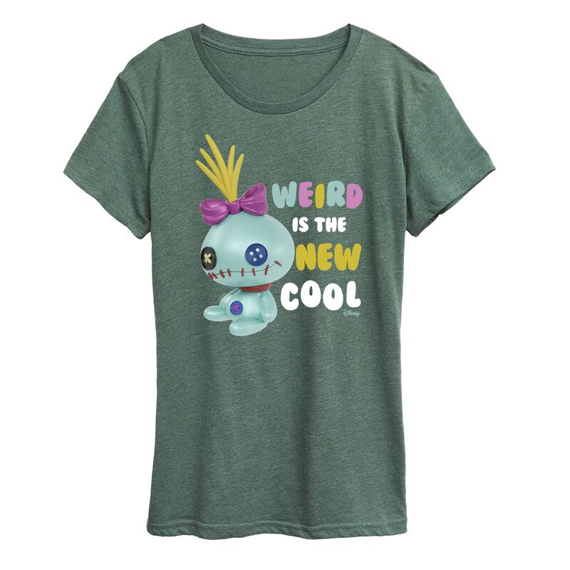 ディズニー レディース トップス Tシャツ グラフィック Disney's Lilo & Stitch Women's Weird Cool Graphic Tee Heather Green ヘザー