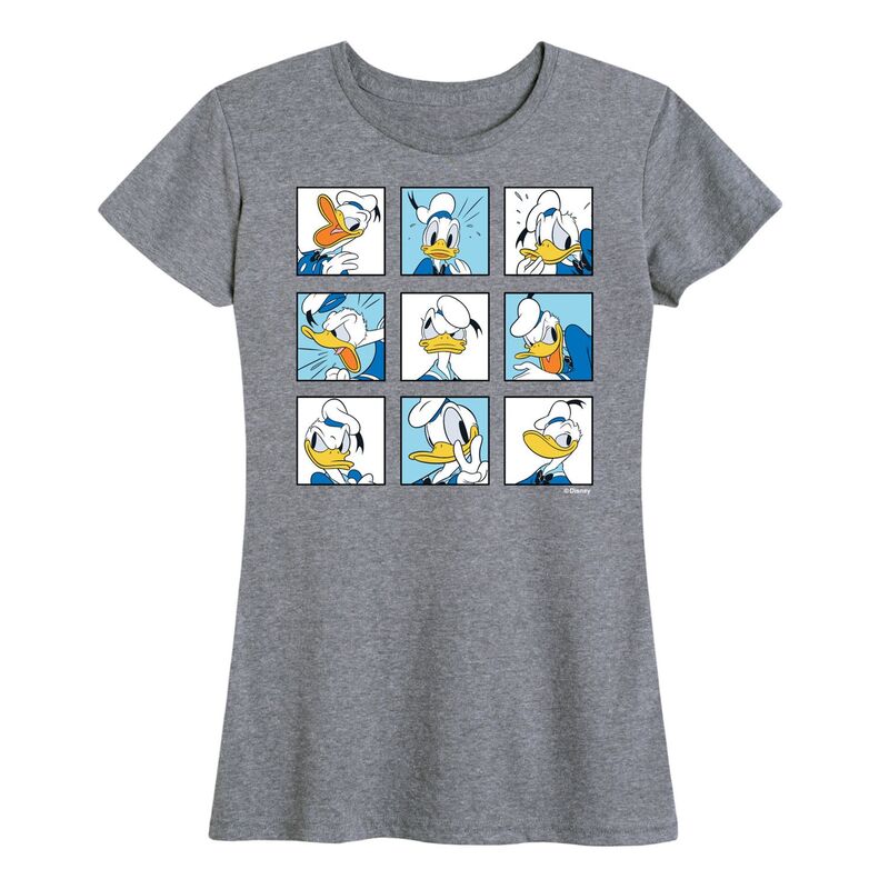 ディズニー レディース トップス Tシャツ グラフィック Disney's Donalduck Women's Grid Graphic Tee Heather Gray グレー 5,936円