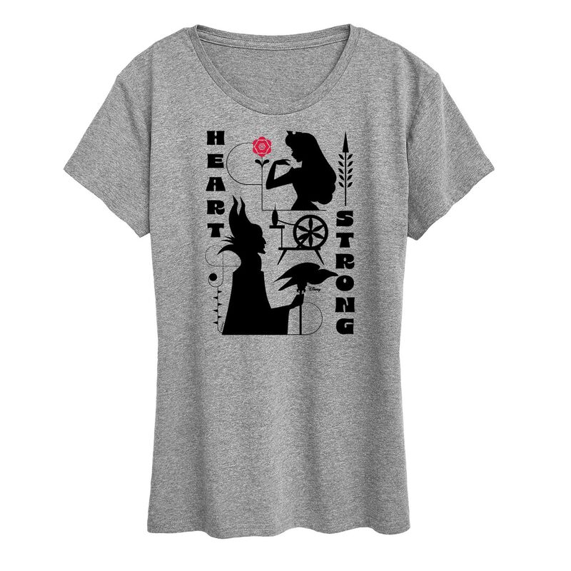 ディズニー レディース トップス Tシャツ グラフィック Disney'sleeping Beauty Women's Heart Strongraphic Tee Heather Gray グレー