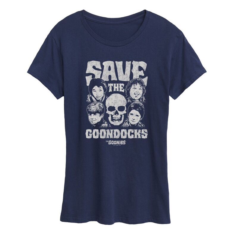 アニメキャラクター レディース トップス Tシャツ グラフィック Licensed Character Women's The Gooniesave The Goondocks Graphic Tee Navy ネイビー
