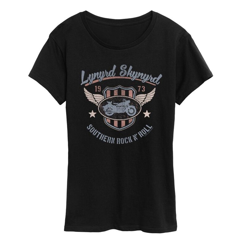 アニメキャラクター レディース トップス Tシャツ グラフィック Licensed Character Women's Lynyrd Skynyrdistressed Graphic Tee Black ブラック