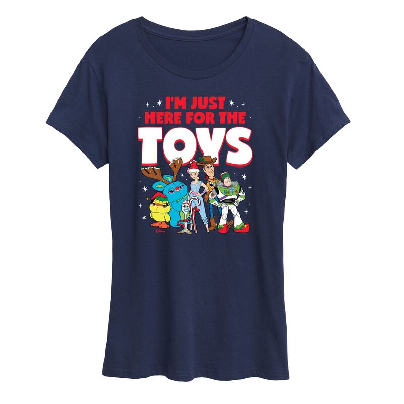 ディズニー ピクサー レディース トップス Tシャツ グラフィック Disney / Pixar's Toy Story Women's Here For The Toys Graphic Tee Navy ネイビー