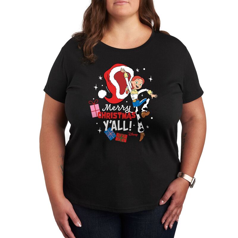 ディズニー ピクサー レディース トップス Tシャツ グラフィック Disney / Pixar's Toy Story Jessie Women's Christmas Graphic Tee Black ブラック