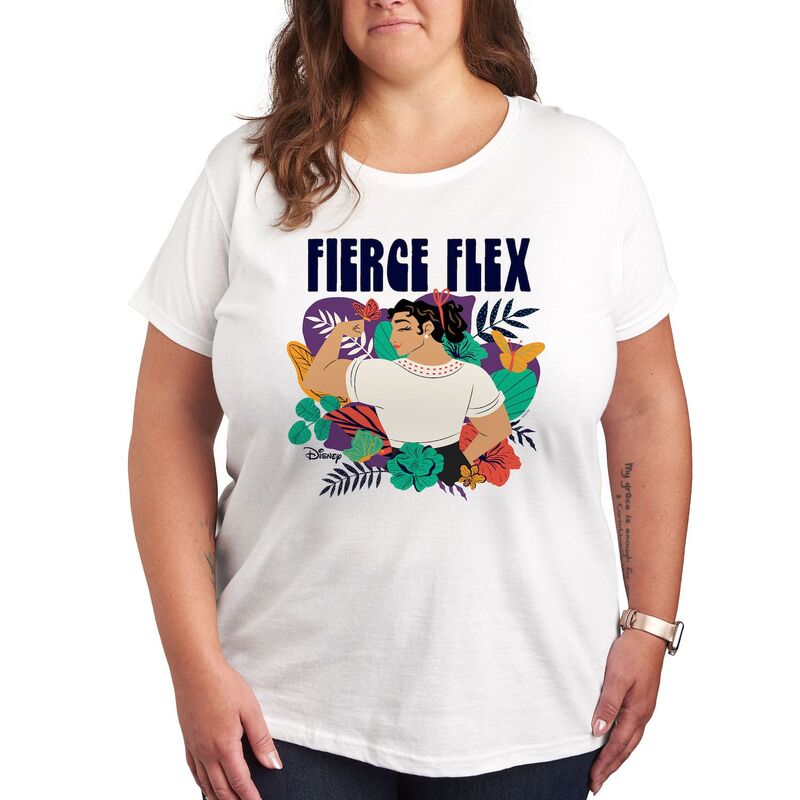 ディズニー レディース トップス Tシャツ プラスサイズ グラフィック Disney's Encanto Luisa Plus Fierce Flex Graphic Tee White ホワイト