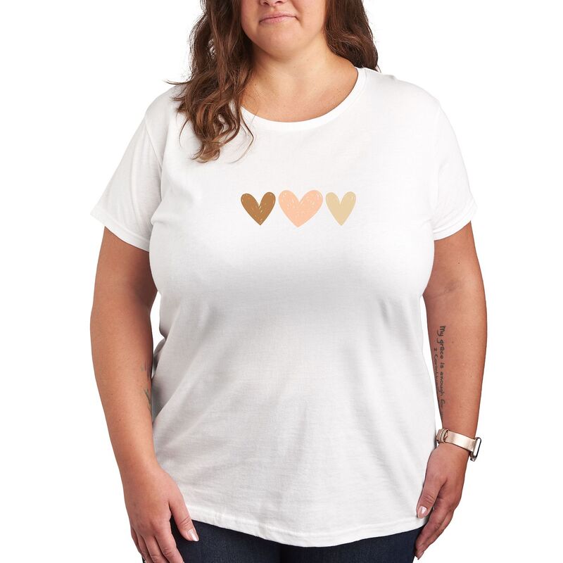 アニメキャラクター レディース トップス Tシャツ プラスサイズ グラフィック Licensed Character Plusketchy Hearts Graphic Tee White ホワイト