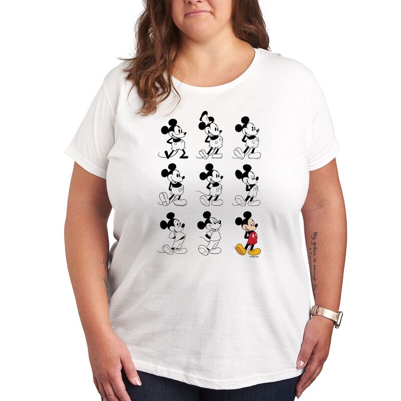 ディズニー レディース トップス Tシャツ プラスサイズ グラフィック Disney's Mickey Mouse Plusizevolution Graphic Tee White ホワイト