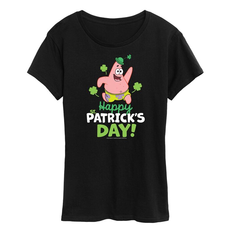 ニコロデオン レディース トップス Tシャツ パンツ グラフィック Nickelodeon Women'spongeBob SquarePants Happy St. Patrick's Day Graphic Tee Black ブラック