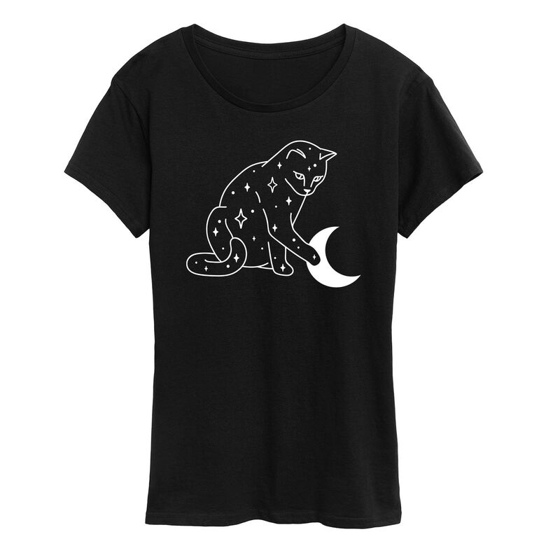 アンブランデッド レディース トップス Tシャツ グラフィック Unbranded Women'starry Cat Graphic Tee Black ブラック