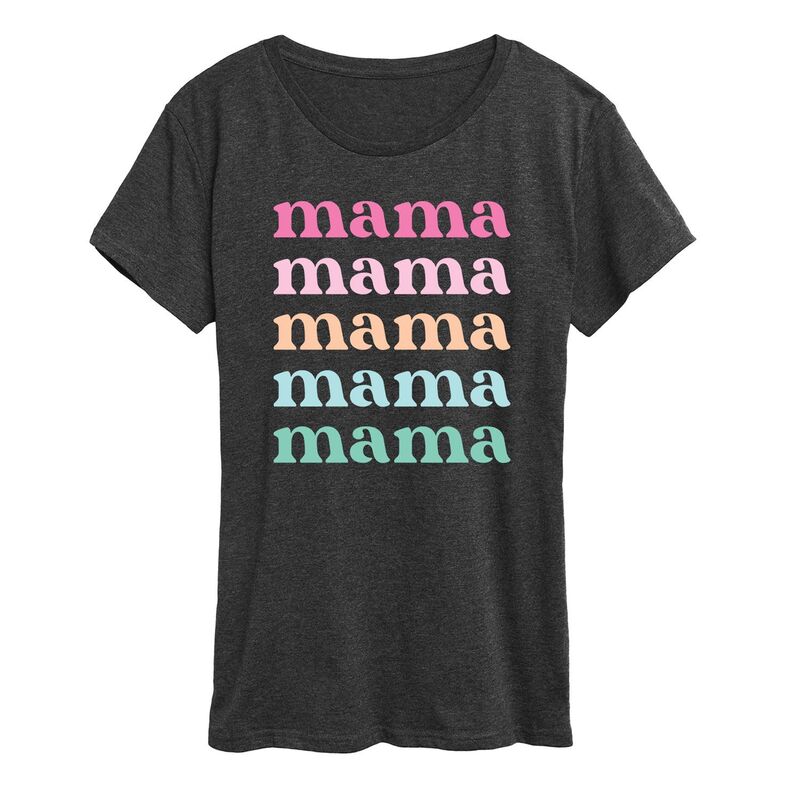 アンブランデッド レディース トップス Tシャツ グラフィック Unbranded Women's Colorful Stacked Mama Graphic Tee Heather Charcoal チャコール