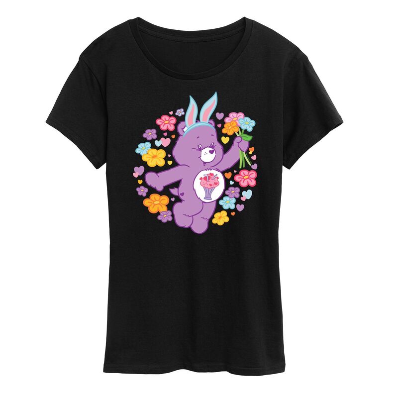 アニメキャラクター レディース トップス Tシャツ グラフィック Licensed Character Women's Care Bears Bunny Bear Graphic Tee Black ブラック