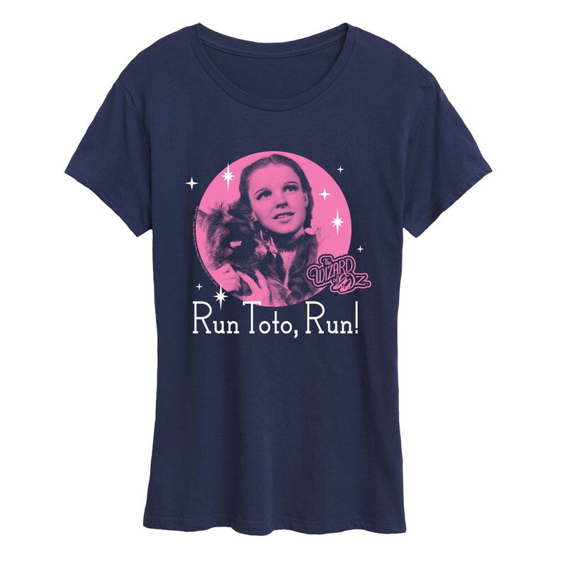 アニメキャラクター レディース トップス Tシャツ グラフィック Licensed Character Women's The Wizard Of Oz Run Toto Run Graphic Tee Navy ネイビー