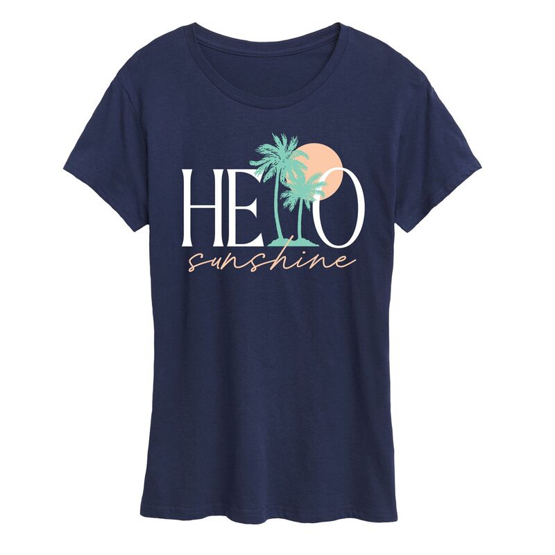 アンブランデッド レディース トップス Tシャツ グラフィック Unbranded Women's Hello Sunshine Palms Graphic Tee Navy ネイビー