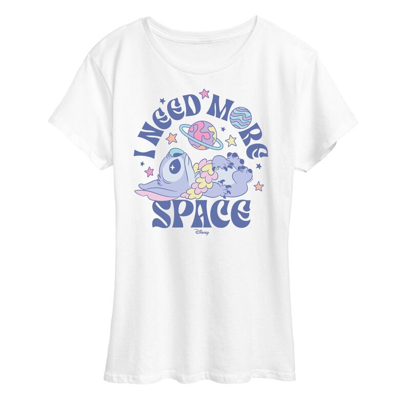 ディズニー レディース トップス Tシャツ グラフィック Disney's Lilo & Stitch Women's Need More Space Graphic Tee White ホワイト