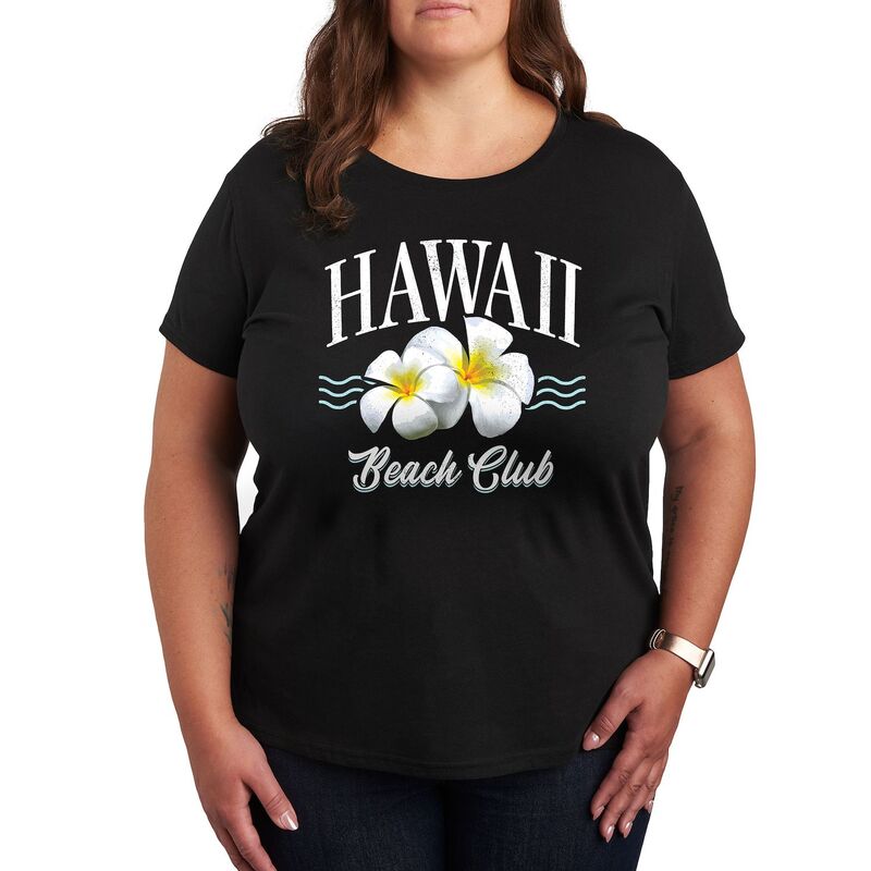 アンブランデッド レディース トップス Tシャツ プラスサイズ グラフィック Unbranded Plus Hawaii Beach Club Graphic Tee Black ブラック