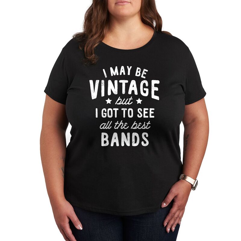 アンブランデッド レディース トップス Tシャツ ヴィンテージ プラスサイズ グラフィック Unbranded Plus I May Be Vintage Best Bands Graphic Tee Black ブラック 6,530円
