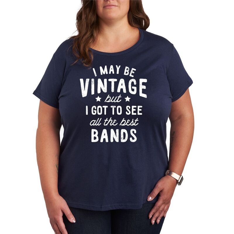 アンブランデッド レディース トップス Tシャツ ヴィンテージ プラスサイズ グラフィック Unbranded Plus I May Be Vintage Best Bands Graphic Tee Navy ネイビー