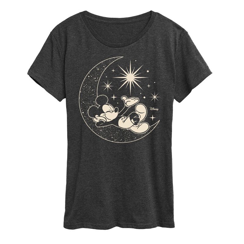 ディズニー レディース トップス Tシャツ プラスサイズ グラフィック Disney's Mickey Mouse Plus Celestial Moon Graphic Tee Heather Charcoal チャコール