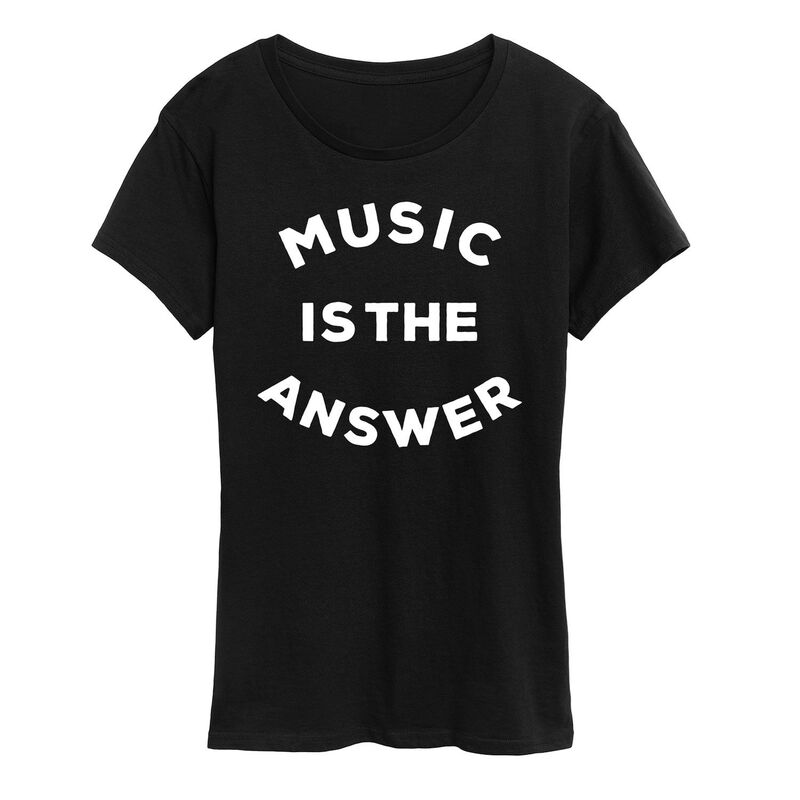 アンブランデッド レディース トップス Tシャツ グラフィック Unbranded Women's Music is the Answer Graphic Tee Black ブラック