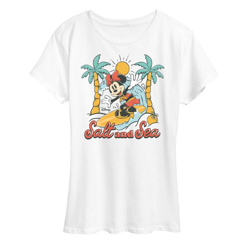 ディズニー レディース トップス Tシャツ グラフィック Disney's Minnie Mouse Women'salt and Sea Graphic Tee White ホワイト