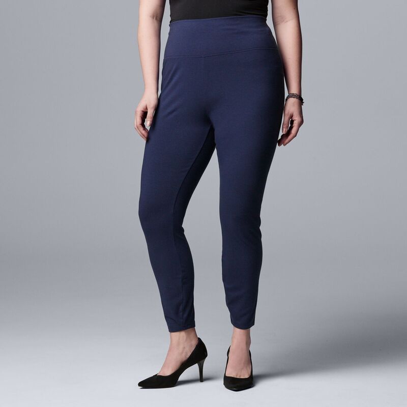 ヴェラウォン レディース ボトムス カジュアルパンツ プラスサイズ レギンス Plusize Simply Vera Wang Live-In High Rise Shaping Leggings Navy ネイビー