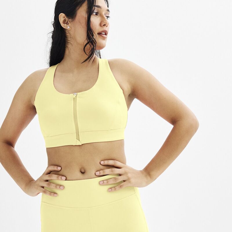 Tek Gear レディース アンダー御召しもの ブラ Women\u0027s Tek Gear Ultrastretch Medium Support Zip Front Sports Bra Lovelyellow 黄色