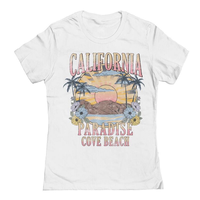 アンブランデッド レディース トップス Tシャツ グラフィック Unbranded Junior's Cove Beach Graphic Tee White ホワイト