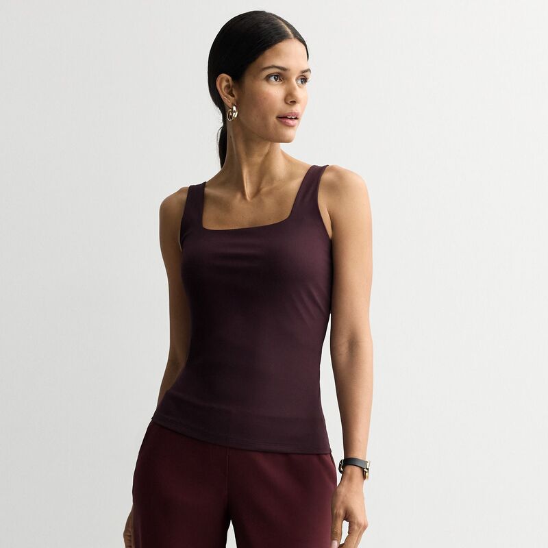 ナインウェスト レディース トップス Tシャツ Women's Nine West Sculpt Squareneck Tank Top Midnight Grape グレープ