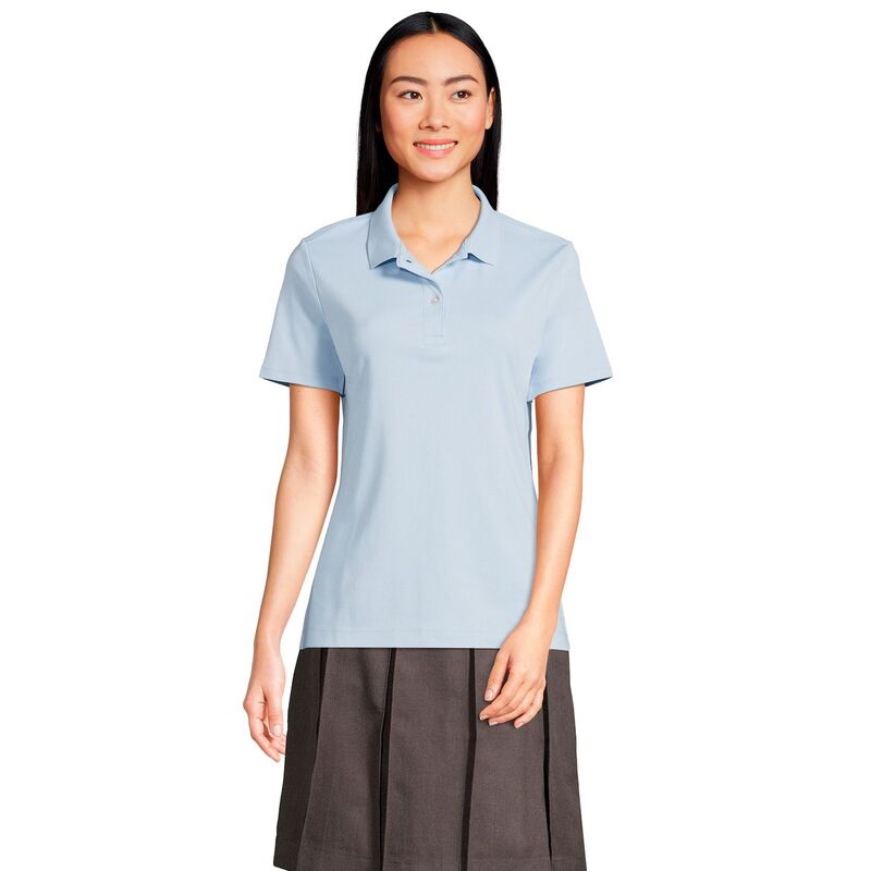 ランズエンド レディース トップス Tシャツ ポロシャツ Women's Lands' End School Uniform Short Sleeve Interlock Polo Shirt Blue ブルー