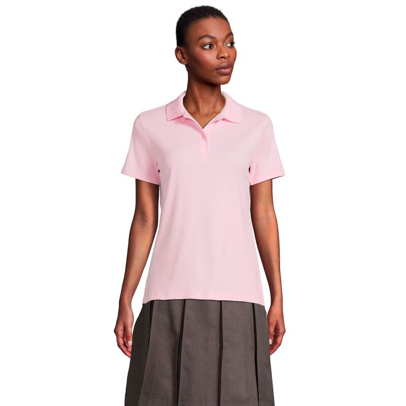 ランズエンド レディース トップス Tシャツ ポロシャツ Women's Lands' End School Uniform Short Sleeve Interlock Polo Shirt Ice Pink ピンク