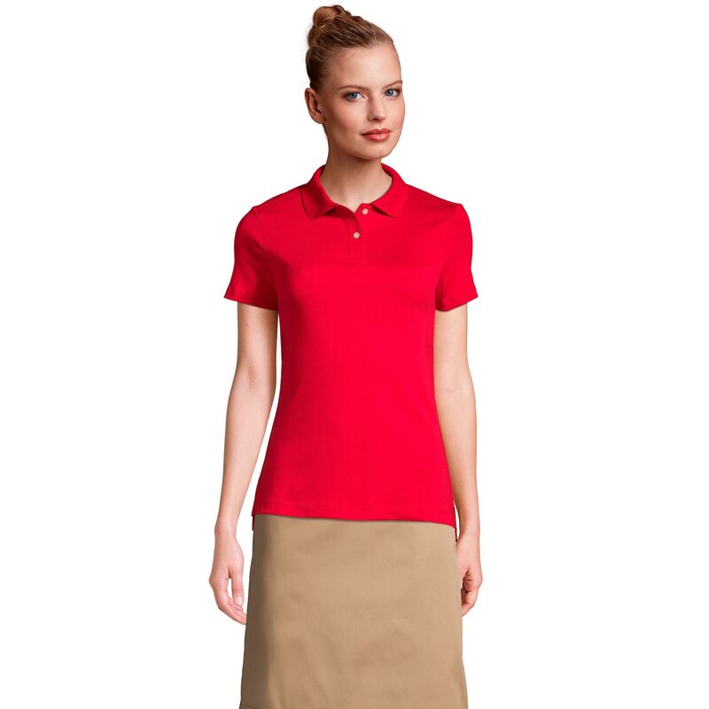 ランズエンド レディース トップス Tシャツ ポロシャツ Women's Lands' End School Uniform Short Sleeve Interlock Polo Shirt Red レッド