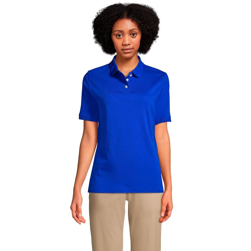 ランズエンド レディース トップス Tシャツ ポロシャツ Women's Lands' End School Uniform Classic Short Sleeve Interlock Polo Top Cobalt コバルト