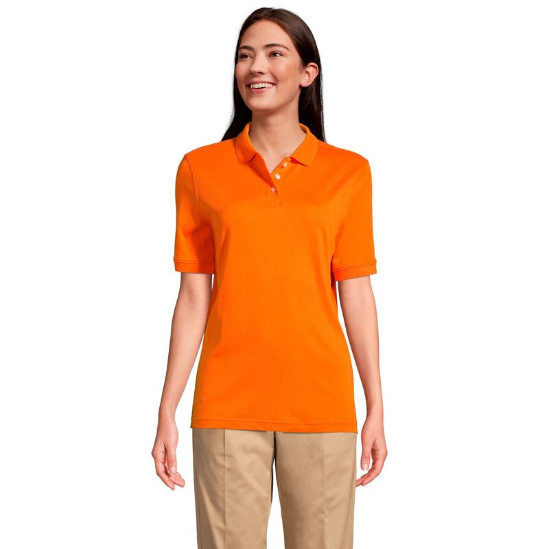 ランズエンド レディース トップス Tシャツ ポロシャツ Women's Lands' End School Uniform Classic Short Sleeve Interlock Polo Top Orange Spice オレンジ