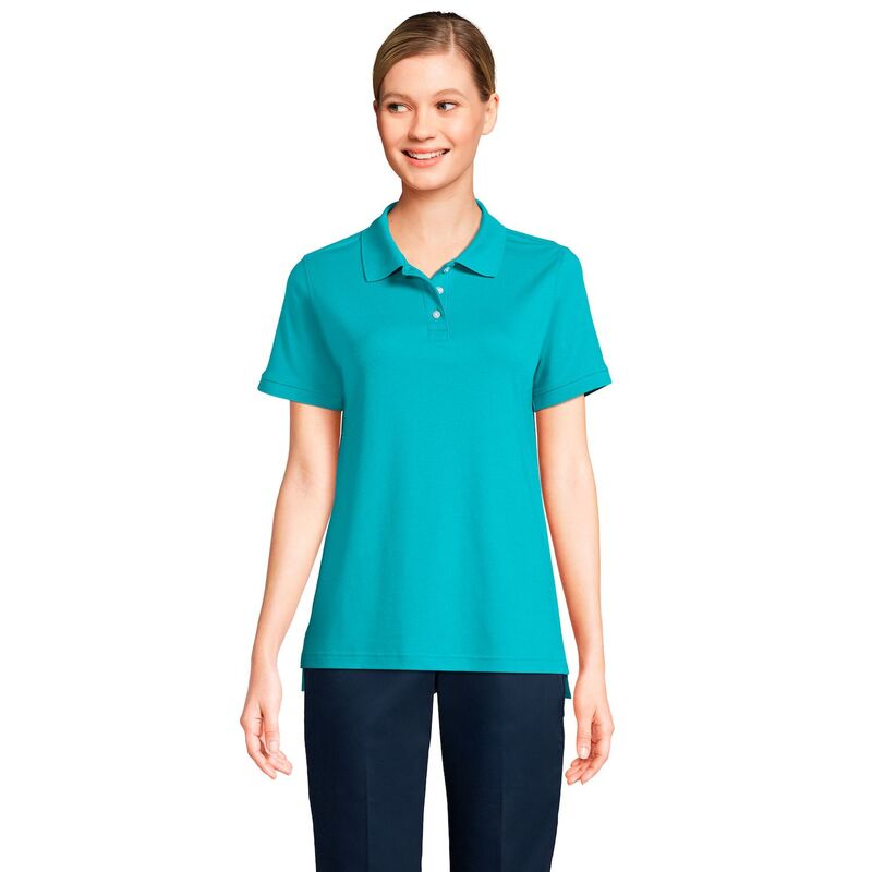 ランズエンド レディース トップス Tシャツ ポロシャツ Women's Lands' End School Uniform Classic Short Sleeve Interlock Polo Top Teal Breeze ティール 6,699円
