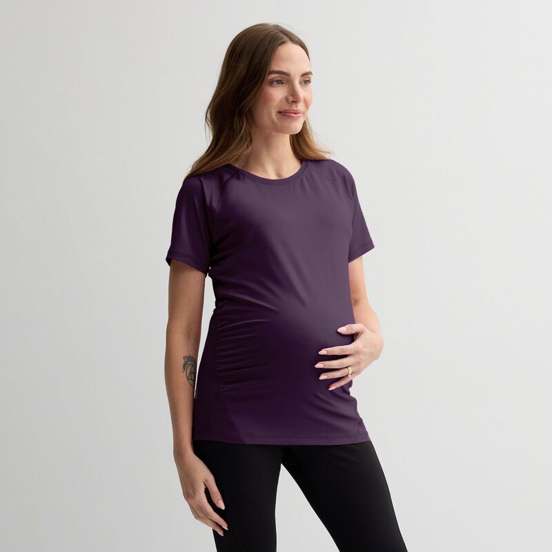 Tek Gear レディース トップス Tシャツ マタニティ Maternity Tek Gear Performance Dry Tek Teexotic Plum プラム