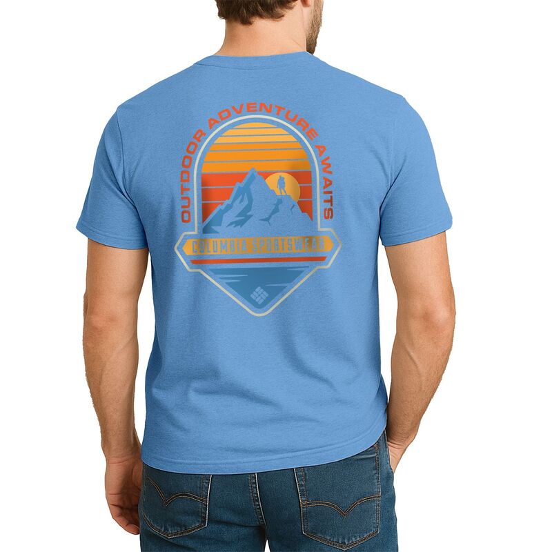 コロンビア メンズ トップス Tシャツ グラフィック Men's Columbia Graphic Tee Steel Blue Hiker ブルー