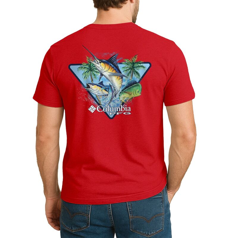 コロンビア メンズ トップス Tシャツ グラフィック Men's Columbia PFGraphic Tee Fish Spark Red レッド