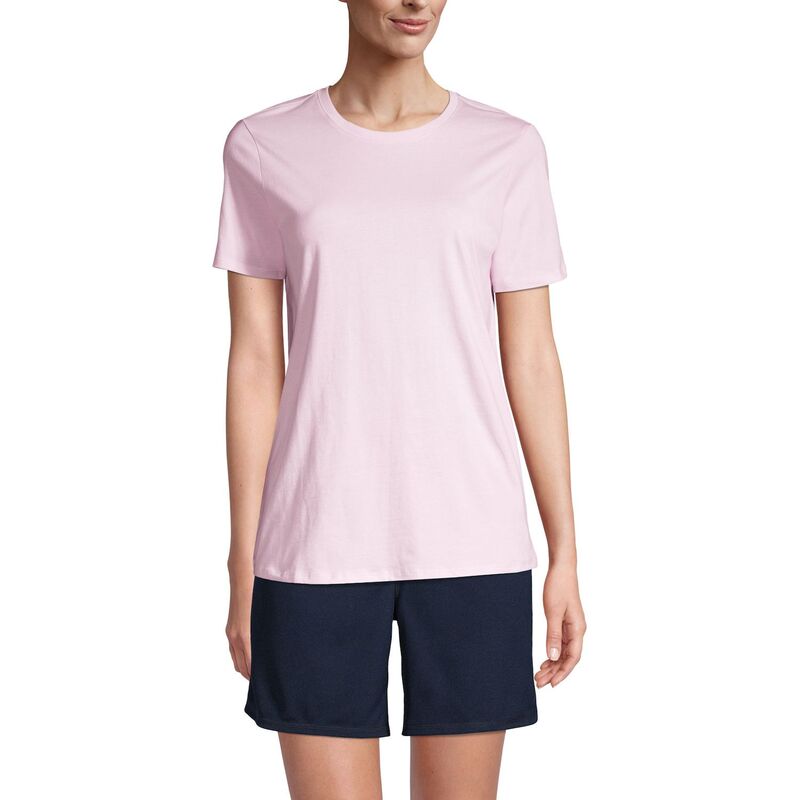 ランズエンド レディース トップス Tシャツ Women's Lands' End Short Sleevessential Tee Ice Pink ピンク