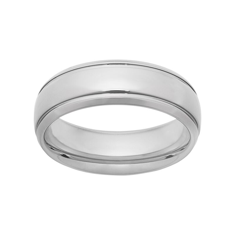 アンブランデッド メンズ アクセサリー リング Unbranded Titanium Striped Wedding Band - Men White ホワイト