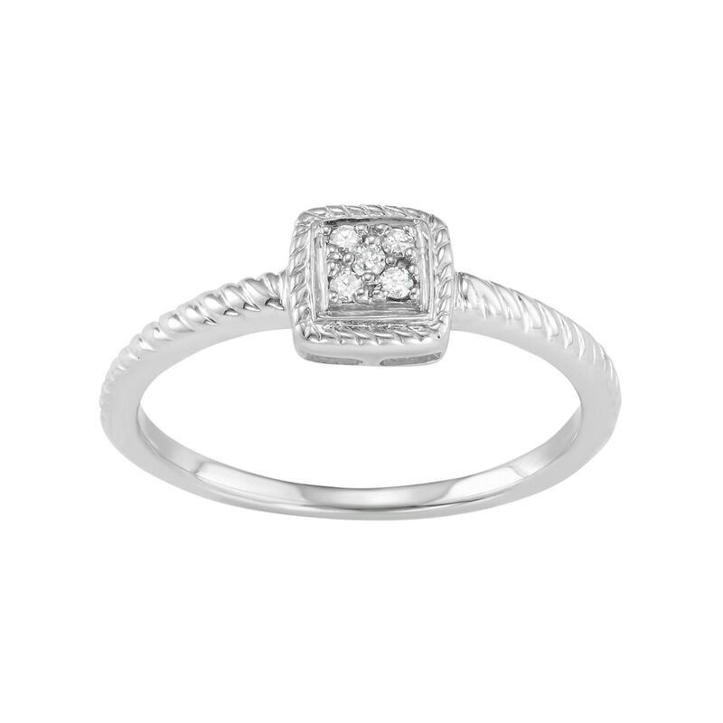 アンブランデッド レディース アクセサリー リング Unbranded Sterling Silver Diamond Accentwist Halo Ring White ホワイト