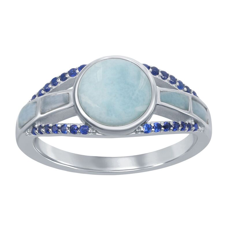アンブランデッド レディース アクセサリー リング Unbranded Sterling Silver Marquise Larimar & Lab Created Sapphire Ring Sterling シルバー