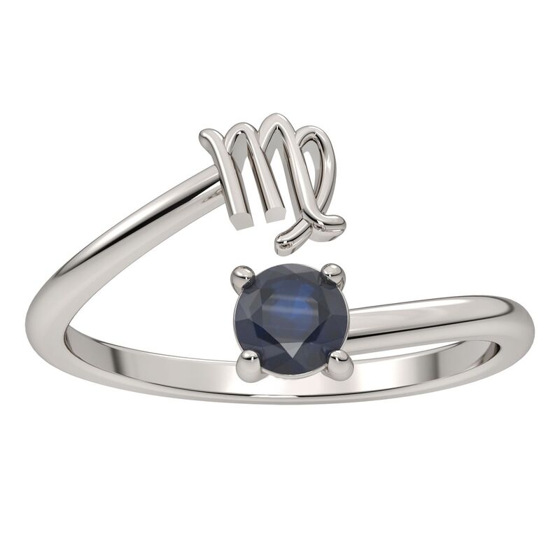 アンブランデッド レディース アクセサリー リング Unbranded Sterling Silver Sapphire Virgo Zodiac Sign Bypass Ring Sapphire サファイア