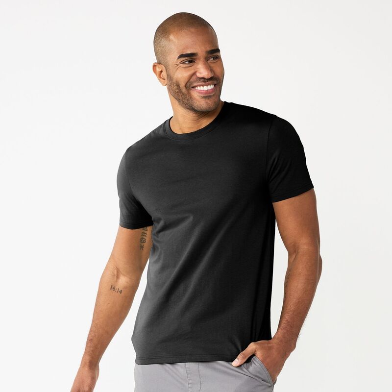 ソノマ メンズ トップス Tシャツ クルーネック Men'sonoma Goods For Life Supersoft Essential Crewneck Tee New Black ブラック